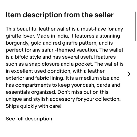 Leather Giraffe Print Women's Wallet - Picture 7 of 7